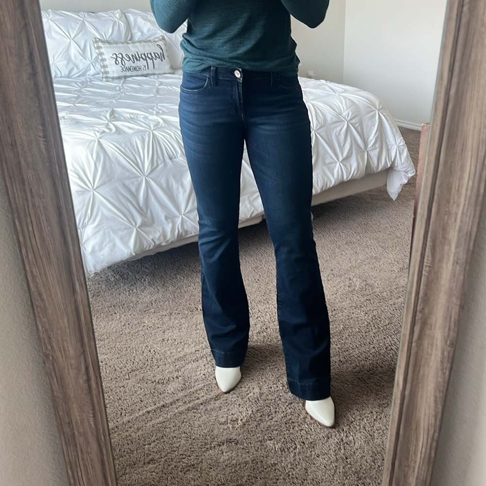 Wrangler low rise flare blue jean pants